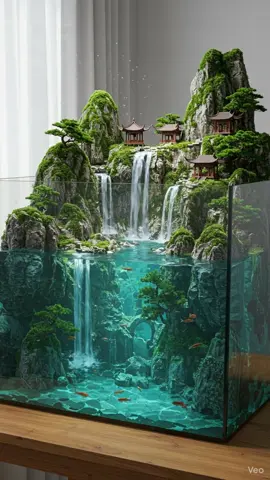 〜もうひとつの小さな世界〜 【禅】 どんなテラリウムがあったらいいですか？ #コメントで教えて #テラリウム #ASMR #aiart #滝