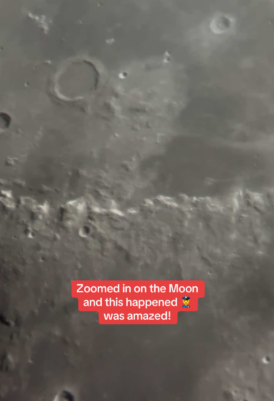 Zoomed in on the Moon this morning and this happened! #moon #luna #lunar #fyp 
