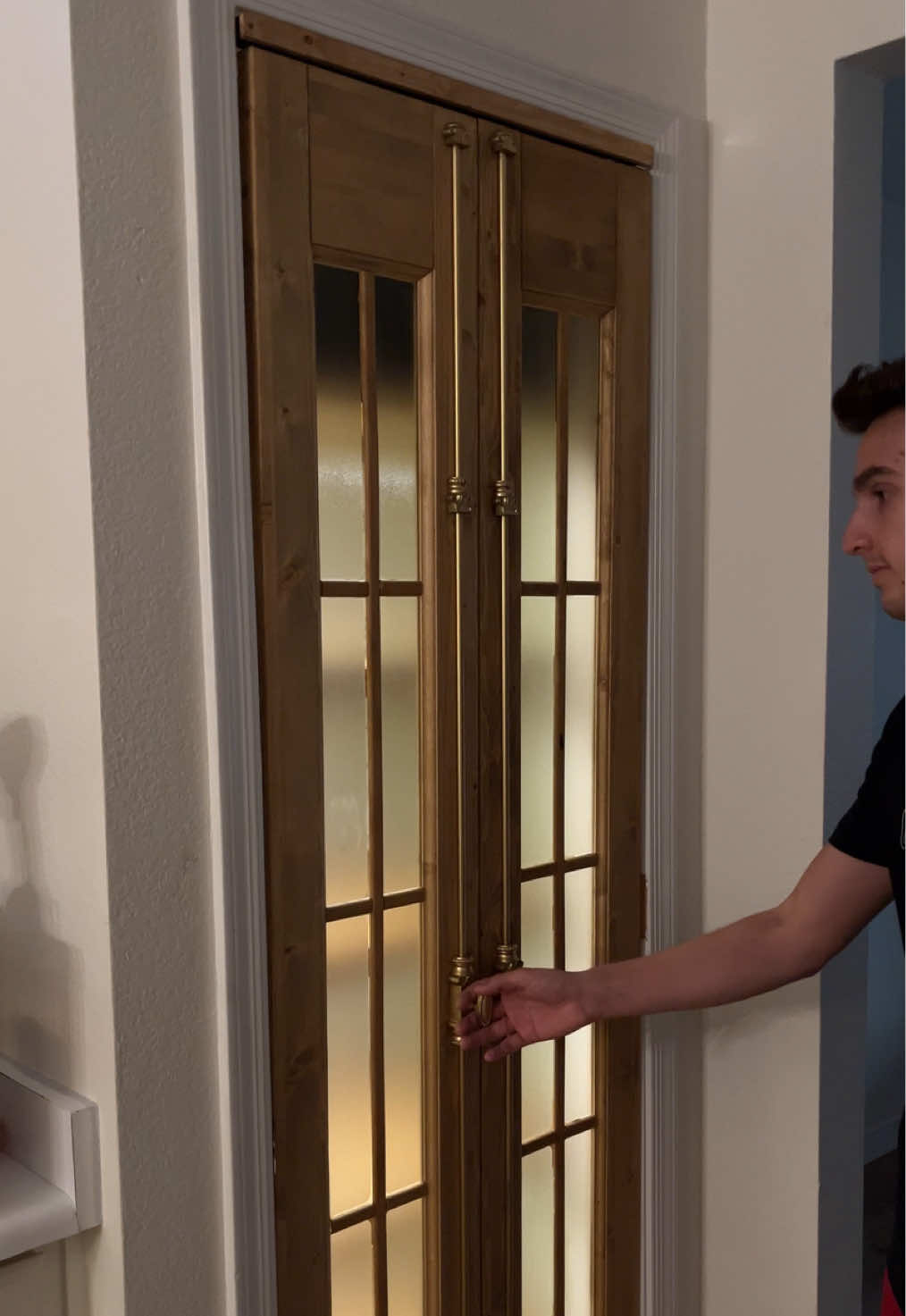 Pt.1 of transforming my kitchen into a cozy cottage! #pantrydoorremodel #pantryorganization #pantrymakeover #cozypantry #cottagecore  IB: @@peonyandhoney DIY + Home  Doors- @Wayfair  Hardware- @stallionhardware Motion Lights- @olalits lights Wood- @Lowe’s  Paper towels- @Bounty Paper Towels 