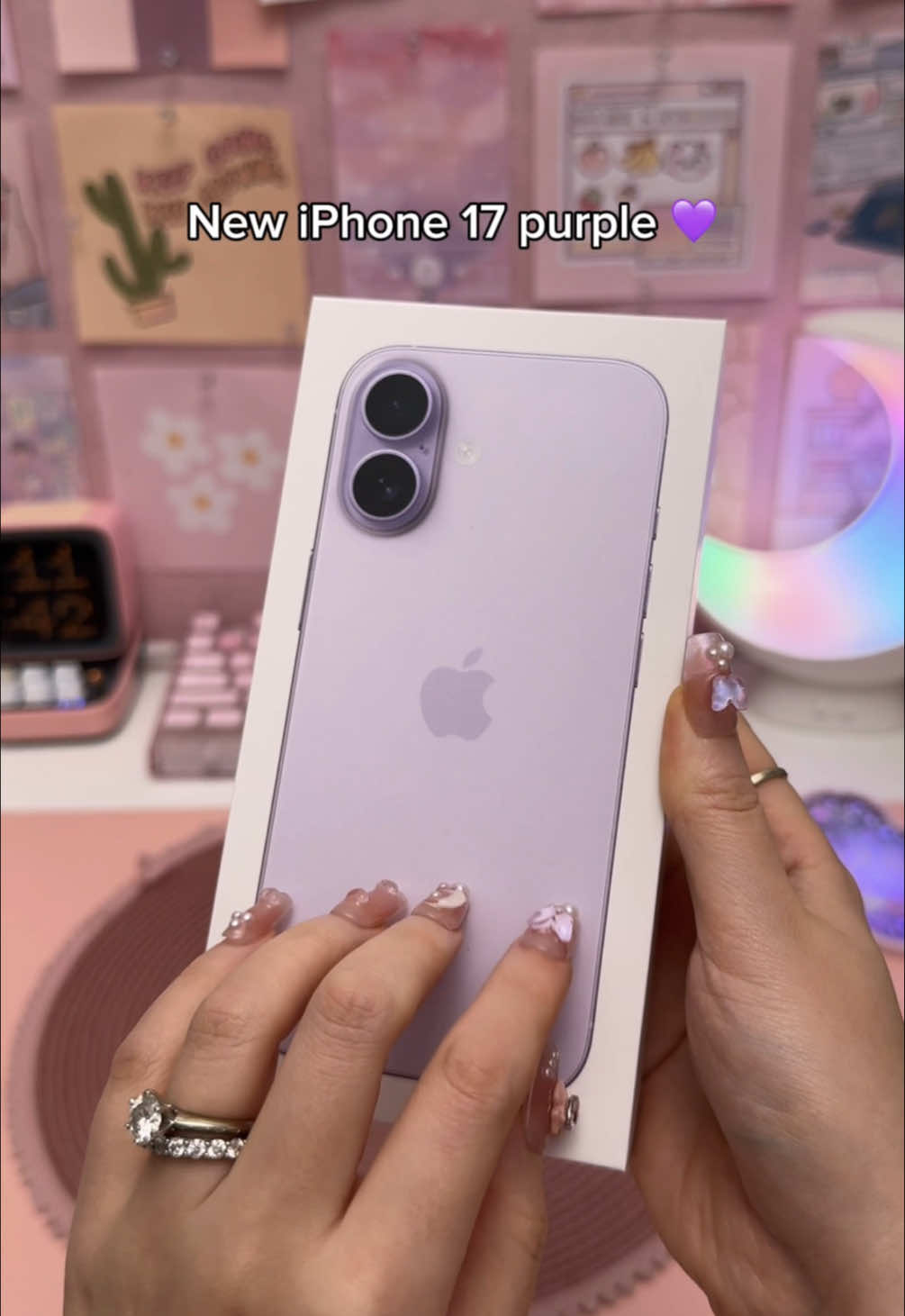 NEW iPhone 17 purple 💜  I thought the purple would be more vibrant but I still like this color 💕 iPhone case and screen protector is from ESR ✨ 
 
 #iphone17 #iphone #esr #apple #unboxing @ESR US 
