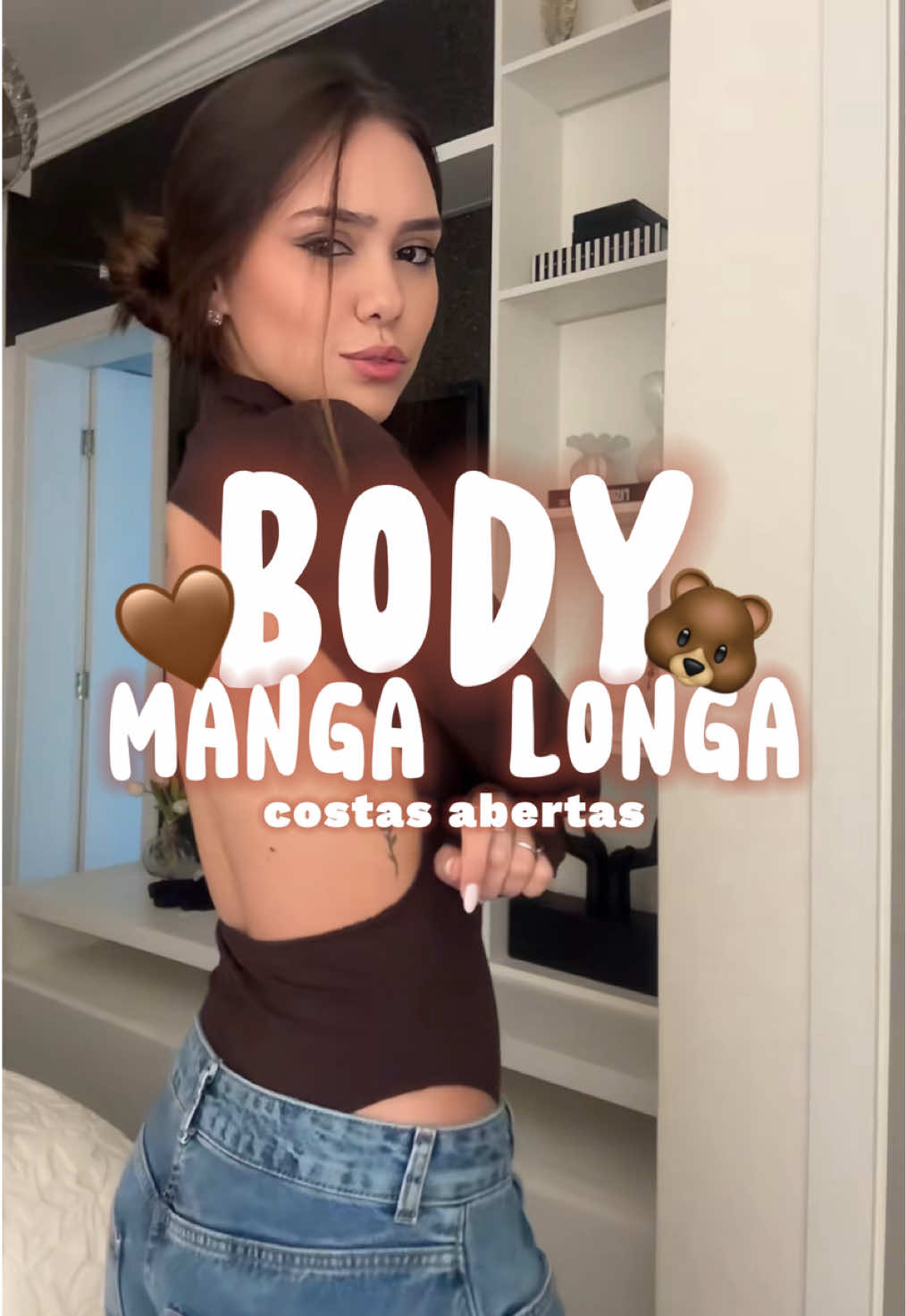 💸 R$31,50 e frete grátis 🖤 Body manga longa com as costas abertas — elegante, moderno e super versátil 📏 Tamanho único e disponível na cor preta 🔥 A peça que valoriza o corpo e transforma qualquer look! #body #fy #viraltiktok #preto 
