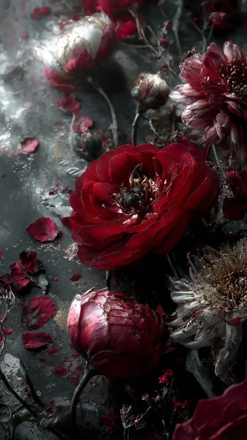 Autumn dark wallpaper,  screensaver,  screenlock  Flowers, decor, goth #wallpaper 
