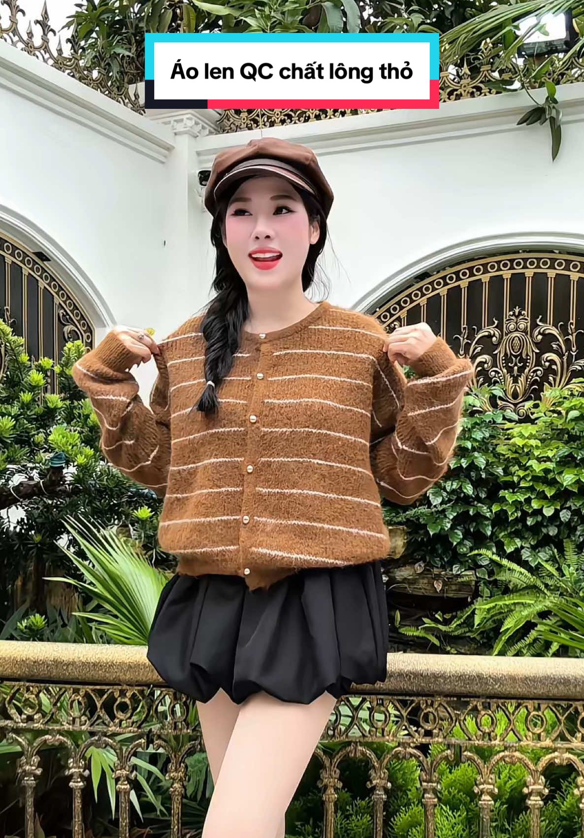 Tui mặc màu nâu nha. Áo len QC chất đẹp xỉu #myoutfit  #aolenquangchau #aokhoaccardigan #emilyhuong 