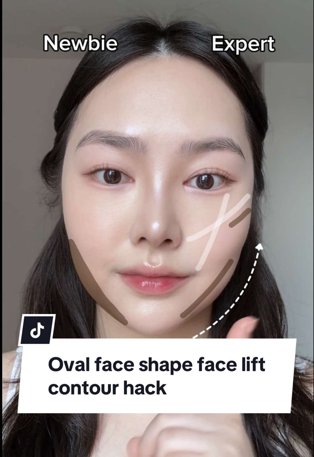 Oval face shape face lift contour hack Products used: @Judydoll_official Highlighter & Liquid Contour Duo @SHEGLAM Precision Sculpt Liquid Contour . . . #makeuphacks #contouringhacks #contouring #contour #contourtutorial 