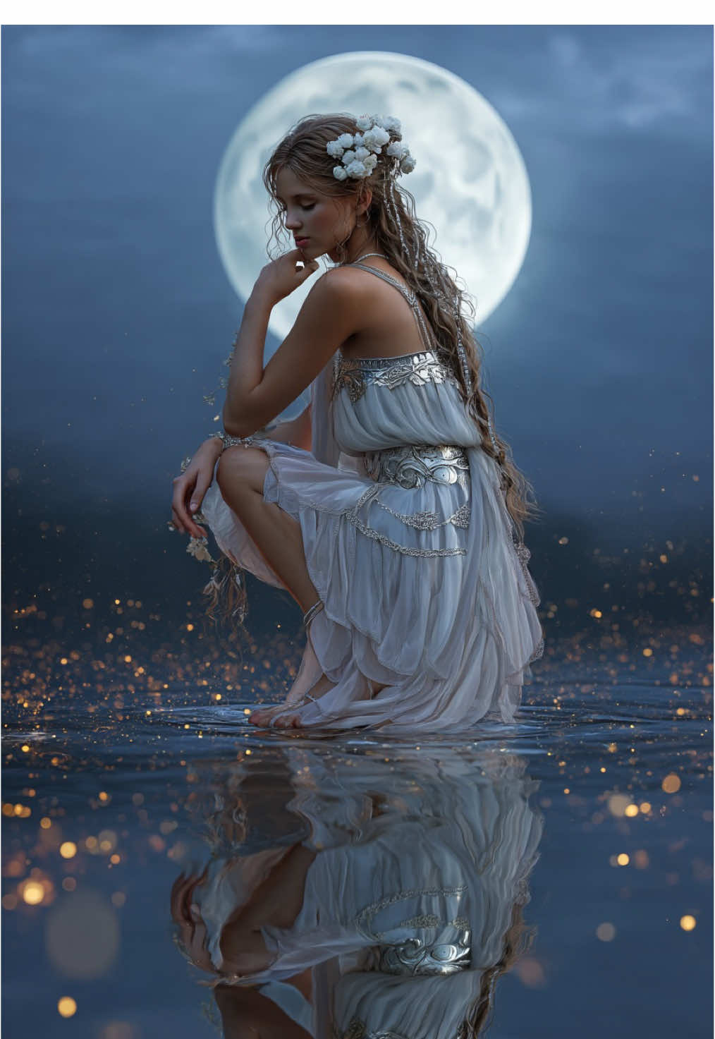 Artémis, Déesse de la chasse et  de la lune 🦌🌙 #landscape #beautifulgirl #mythologie #easthetic #girly 