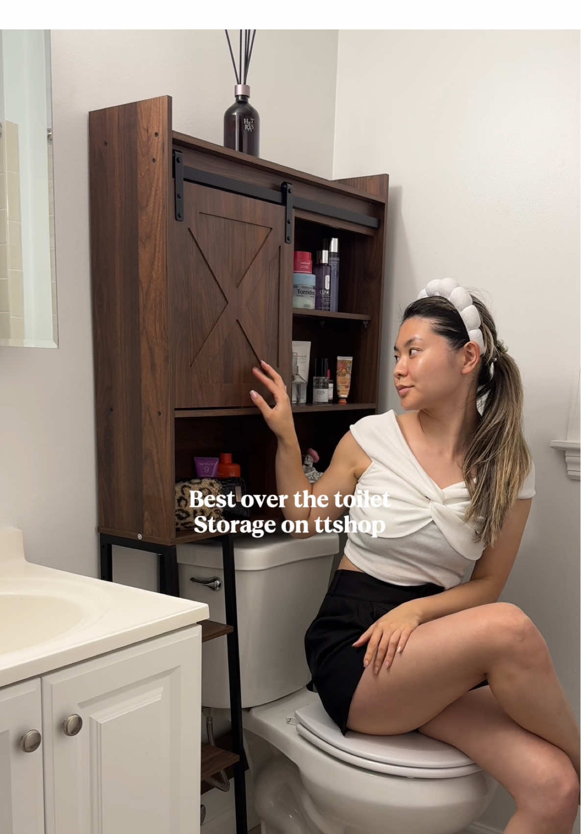 Over the toilet storage you NEED for your bathroom 🚽 easy to assemble, sturdy , aesthetic and stores so much !! . @Walsunny Furniture #overthetoiletstorage #toiletstorage #bathroomstorage #bathroomdecor #bathroominspiration 