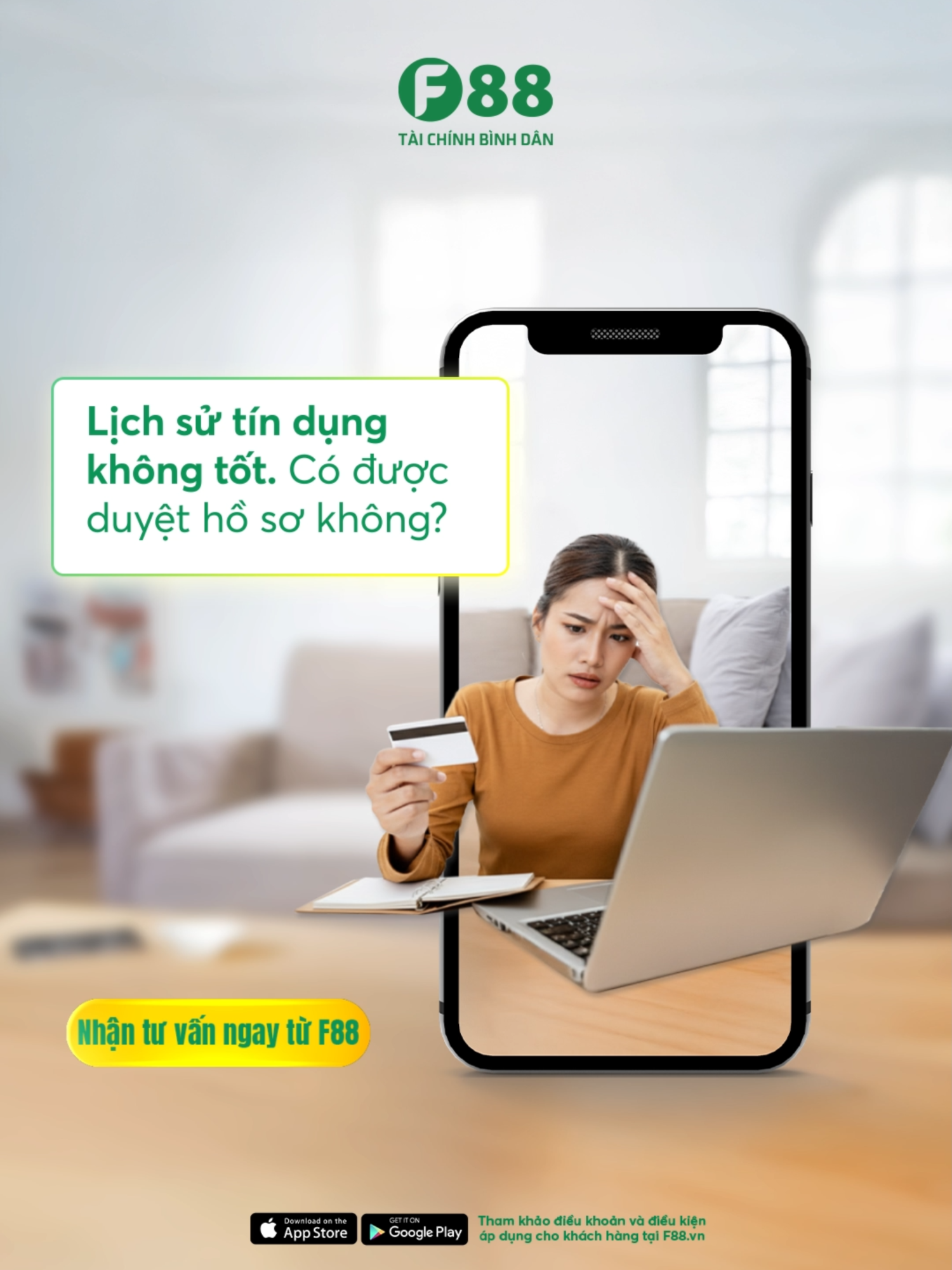 Bà con đừng ái ngại chuyện lịch sử tín dụng chưa tốt nhé. Tại F88, duyệt vay chủ yếu dựa trên giá trị tài sản (như cà vẹt/ đăng ký xe máy, ô tô) nên thủ tục rất nhanh gọn. Bà con cứ yên tâm mang giấy tờ ghé qua phòng giao dịch F88 gần nhất, F88 sẽ hỗ trợ hết mình ạ.#vaytiennhanhtrongngay #noxau #vaynhanh