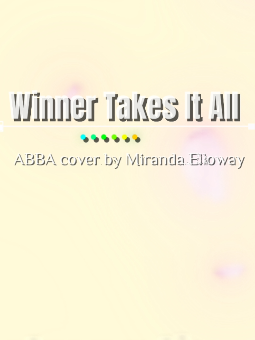 menceritakan tentang kesedihan dan kepahitan akibat berakhirnya sebuah hubungan cinta atau perceraian dalam pernikahan .  lagu ini mengambarkan hub cinta seperti sebuah permainan di mana yang kalah kehilangan segala nya . Sementara pemenang nya mendapatkan semua nya .  #winnertakesitall #abba #mirandaelloway #sadsong💔 #brokenheart 