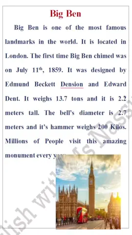 #MS4 #english #شهادة_التعليم_المتوسط #bessaad_nassima #CapCut  وضعية حول معلم Big Ben رابعة متوسط 