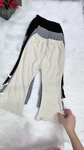 Quần legging dáng ống loe nơ xinh điệu bé gái #quanlegging #quanongloe 