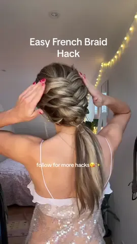 It’s so quick!! Save it for later and follow😘❤️#hairhacks #hairtutorial #easyhairstyles #updohairstyle #frenchbraidhack #frenchbraidtutorial #frenchplait 