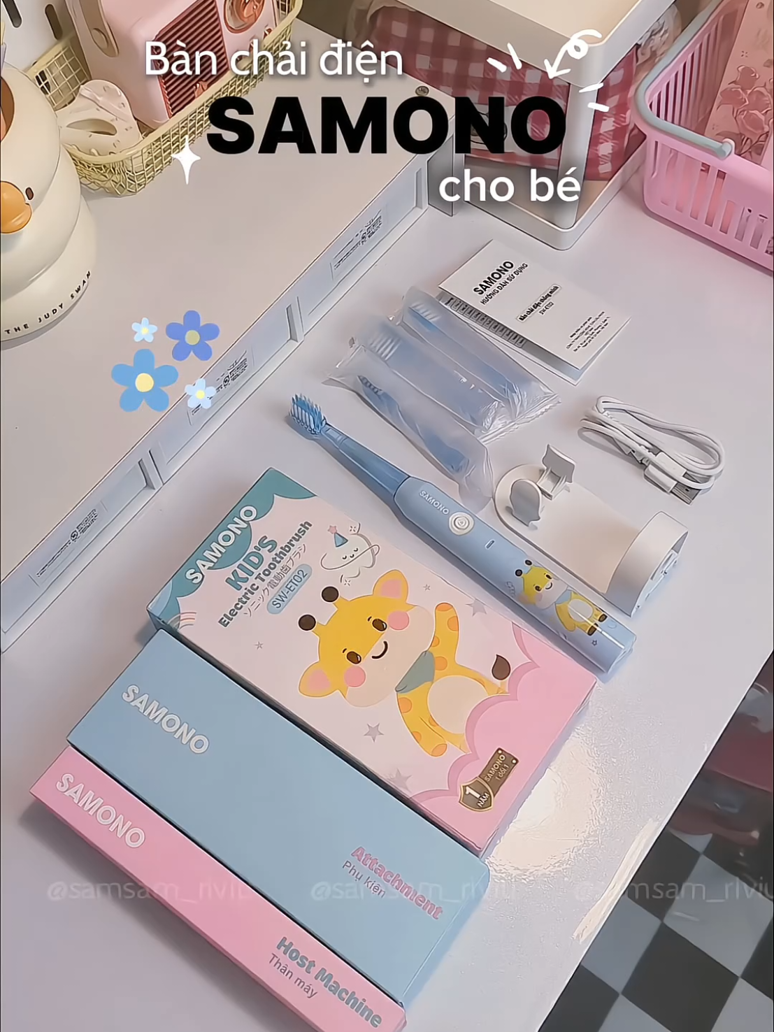 có Bàn Chải Điện này mấy bé sẽ chăm đánh răng hơn nè🦷💫 #samono #samonovietnam #banchaidienchobe #banchaidien #banchaidanhrangchobe 