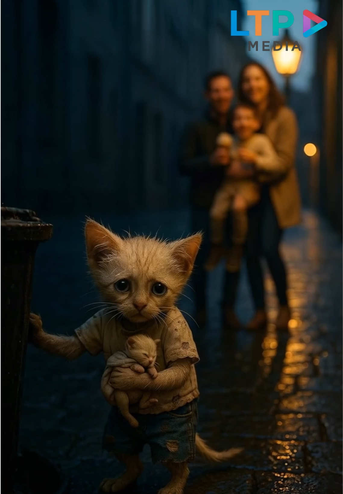 I was once a happy child, with beautiful clothes and parents who loved me...  #ai #animation #aicat #poorcat #viral 