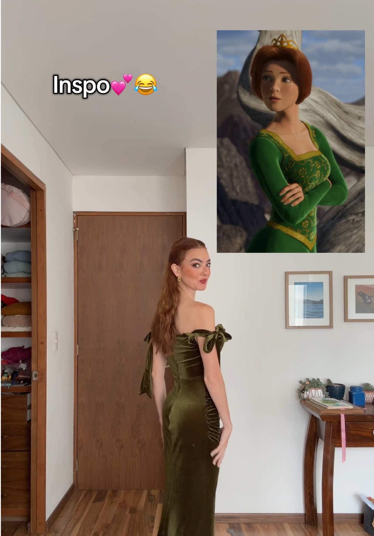 Sin querer queriendo me vestí como Fiona😂❤️ #shrek #fiona #outfit 