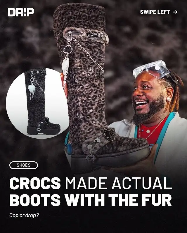 Crocs really cooked up boots with the fur ‼️ #crocs #tpain #sneakerhead #sneakertok #hypebeast #streetwear #StreetStyle 