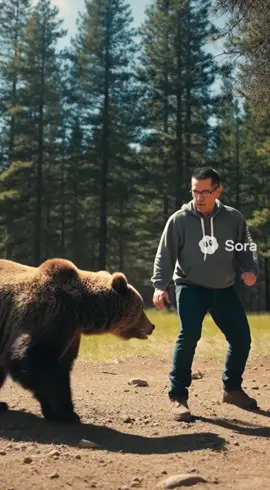 Bear Wrestling with Sora !!! 😂😎 #viralvideo #viral #sora #ai #reels 