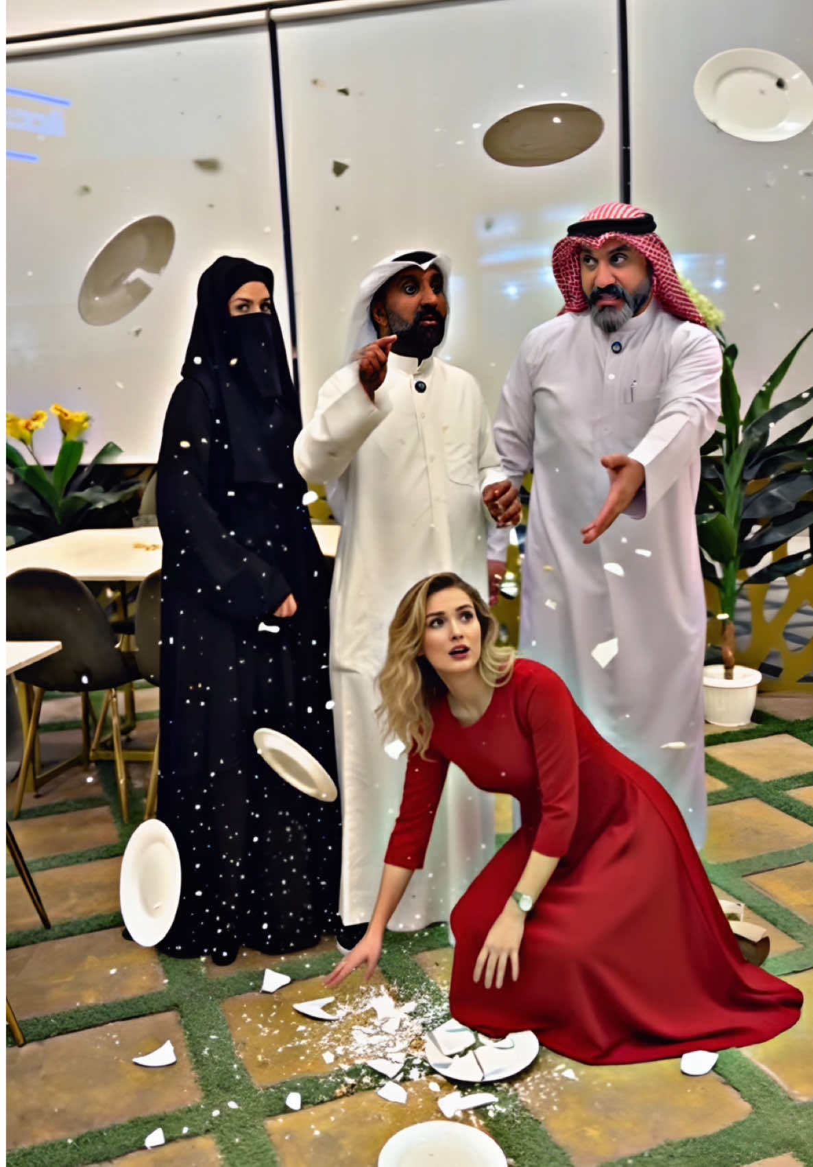 موعد غرامي مع زوجته الثانية في مطعم لبناني وشافته زوجته الاولى