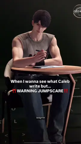 When I wanna see what Caleb write but… ‼️WARNING JUMPSCARE‼️ His note is empty so does his face 😭😭😭 shocked #loveanddeepspace #caleb #calebloveanddeepspace #xiayizhou