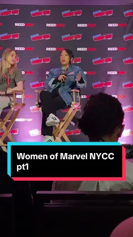 Sana Amanat discusses working for Marvel in comics and producing live action content at the Women of Marvel panel at NYCC. @Lady of Time Cosplay #nycc #womenofmarvel 