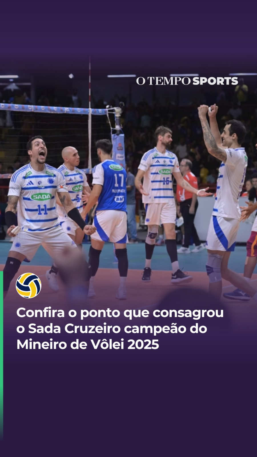 PONTO FINAL 🏐 O Sada Cruzeiro derrotou de lavada o Itambé Minas por 3 sets a 0. Com isso, o time celeste conquistou o primeiro lugar do Campeonato Mineiro de Vôlei neste domingo (12), em partida realizada no Mineirinho. ➡️ Confira o ponto final que consagrou o Sada Cruzeiro como campeão. Leo Lucas, do Minas, fez um saque para fora da quadra.   📹 O TEMPO Sports #otempo #sada #itambeminas #volei