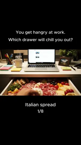 You get hangry at work. Which drawer will chill you out? 🧀 #pickone #asmrsounds #packedlunch #aiasmr #FoodTok 
