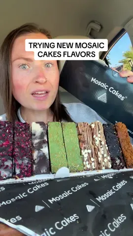 Trying NEW flavors from Mosaic Cakes! 🍰🍫  Have you ever heard of this dessert? Thanks a million @Mosaic Cakes for these delicious treats! #mosaiccakes #cake #dessert #dubaichocolate #turkishfood 