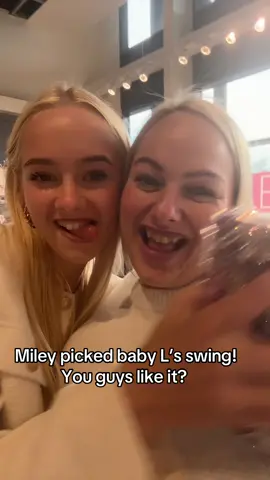 Miley picked baby L’s swing chair do you guys like it? #pregnancy #miley #fyp #williams #family 