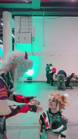 I was spinning a bit to much lmao #genshin #gorou #itto #cosplay #polaris @Sky🧸 
