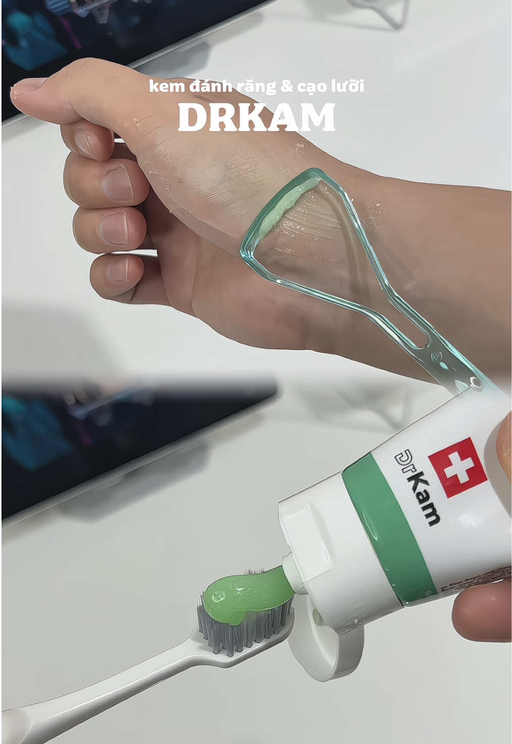 dụng cụ cạo lưỡi & kem đánh răng DRKAM Postbiotic#caoluoi #kemdanhrang #drkam #drkampostbiotic #unboxing 
