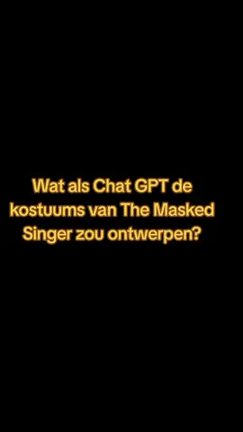 Wat als Chat GPT de kostuums van The Masked Singer zou ontwerpen? #themaskedsinger #vtm #chatgpt #belgium ium