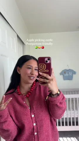 Cute but comfy outfit 🍏🍎 @calledtosurf  @BaubleBar @Princess Polly  #postpartumlife #postpartumoutfits #falloutfits #fallinspo 