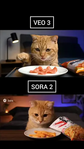 VEO 3 VS SORA 2 - Comparação! ASMR de gato. #VEO3 #SORA2 #Comparação #IA #ASMR