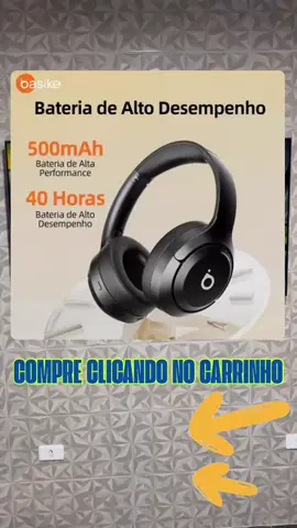 Basike fone de ouvido sem fio Bluetooth microfone embutido estéreo de redução de ruído ativo#fone #fonesemfio #fonebluetooth 