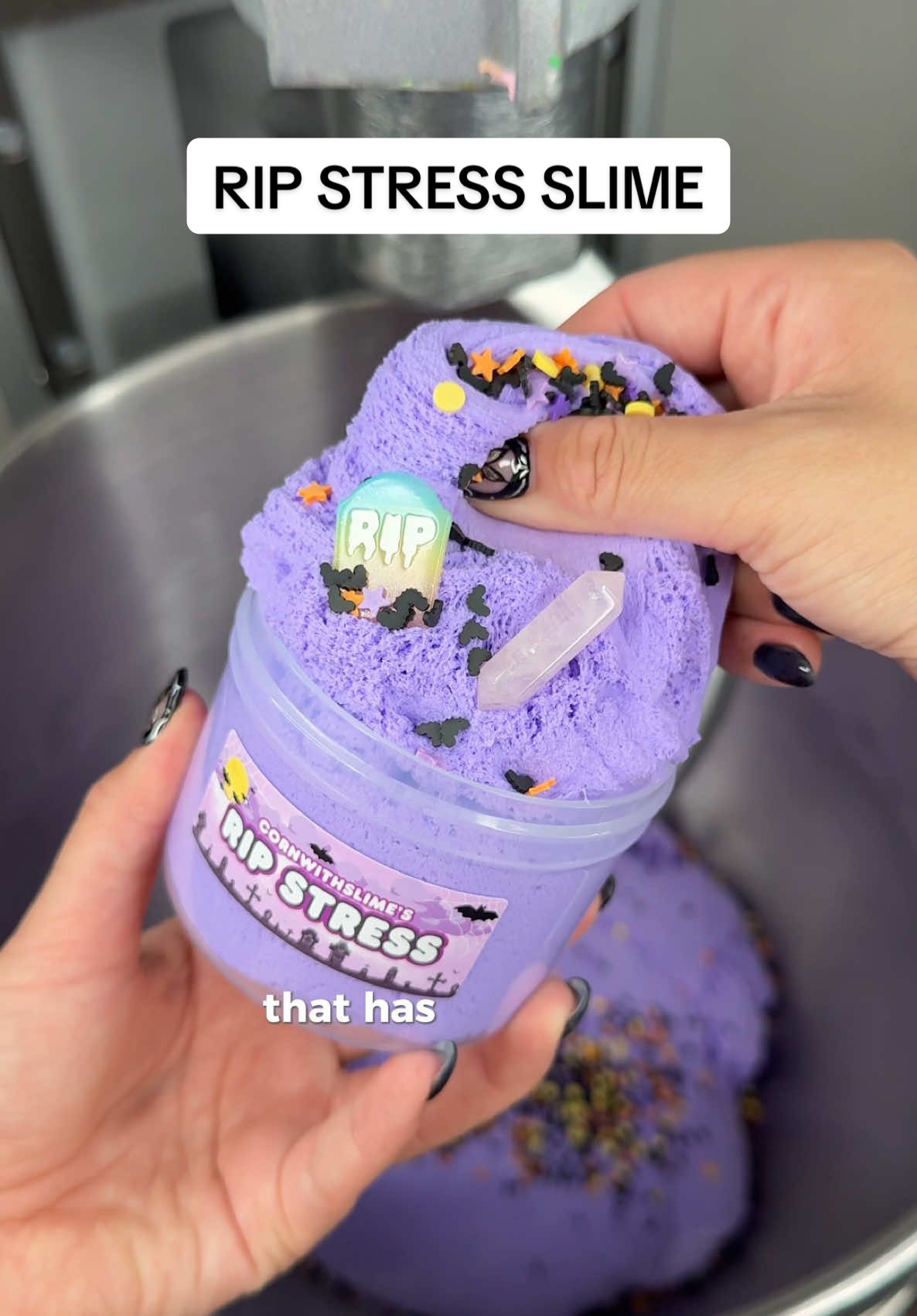 I got into slime when I was struggling with anxiety as a teen & now it’s helping so many of you guys too (,: it makes me so happy that our slimes can also bring a sense of peace to your lives 💜 RIP STRESS is a new slime with our cloud dough texture scented lavender vanilla! Available on TikTok Shop #slime #mentalhealthmatters #anxiety #StressRelief #cornwithslime 