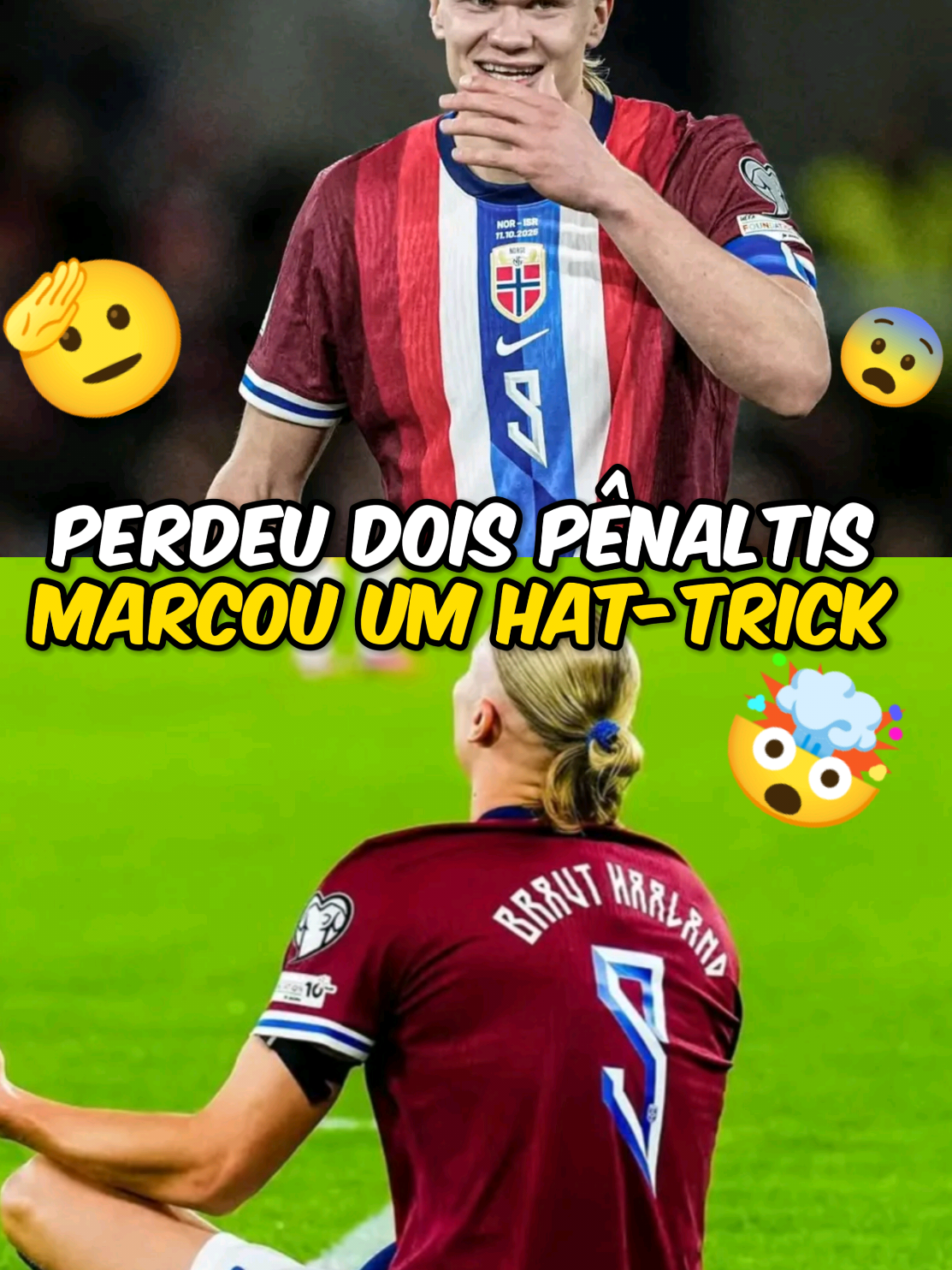 Haaland faz hat-trick depois de perder dois pênaltis  #futebol #curiosidades #esportes 