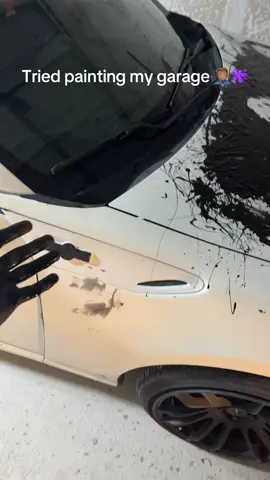 Painted everything BUT my garage 🤦🏽‍♂️🙄💔 #PaintJob #DamageControl #Garage #Splattered #Slimed 