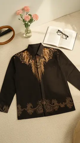 Kemeja Batik Pria Modern Slimfit Lengan Panjang Wagayama Black #kemeja #batikslimfit #kemejabatik #batikpremium 