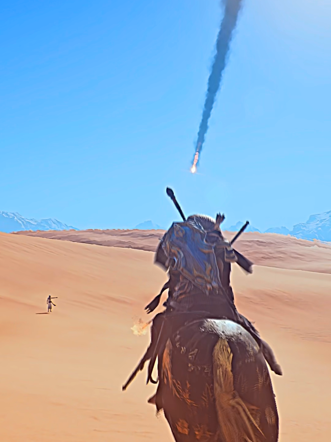 نيزك يسقط في قلب الصحراء! مشهد أسطوري في لعبة Assassin’s Creed Origins #gaming #sahara #