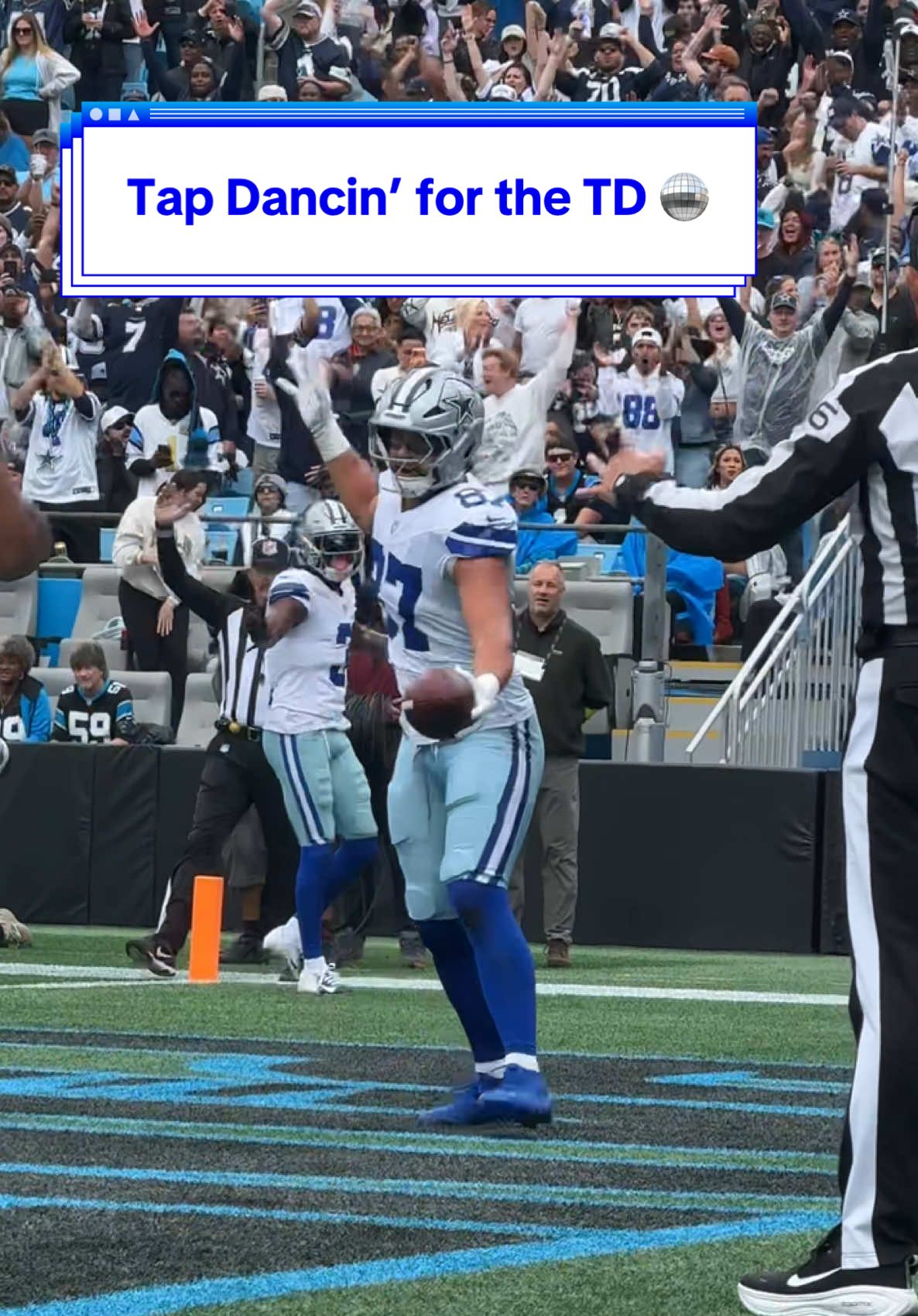 tap dancin’ for the TD 🪩 #DallasCowboys #NFL #DALvsCAR #NFLGameDay #celebration 