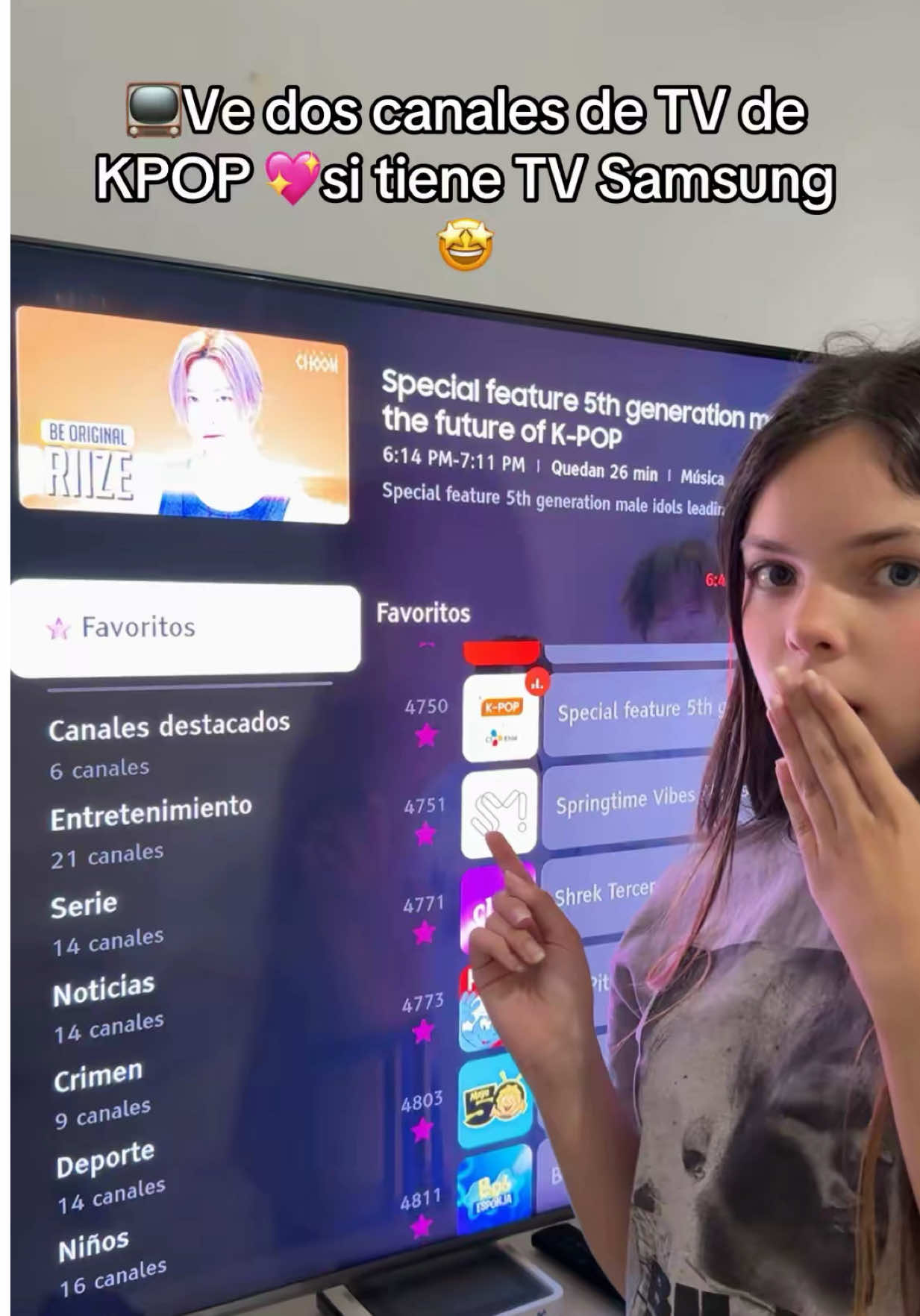 🤩2 Canales TV KPOP GRATIS 💖si tienes 📺Samsung #kpop #tvsamsumg #smentertainmentahhcompany #kpopbycjenm 