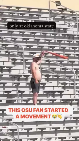 WHAT A LEGEND 🤣🔥 (📸: @sarah_isabel_scott) - Follow @bookseatscom for more! 📱 - #OSU #oklahomastate #osufootball #orangebowl #football #cfbtravel #fyp #explore #fanexperience