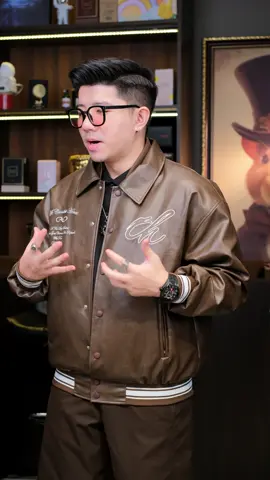 Áo khoác bomber da loang màu nâu choco #minhcuan #xuhuong #thoitrangnam #aokhoac #aoda 