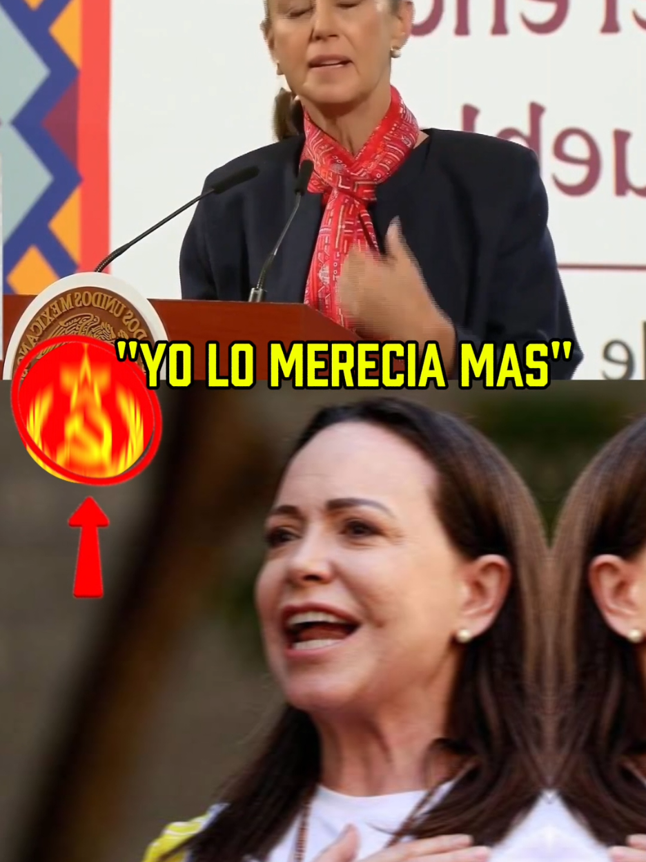 Claudia sheinbaum dijo que se merecía más el premio Nobel de la paz #claudiasheimbaum #premionobel #mariacorina #mexicanosenusa 