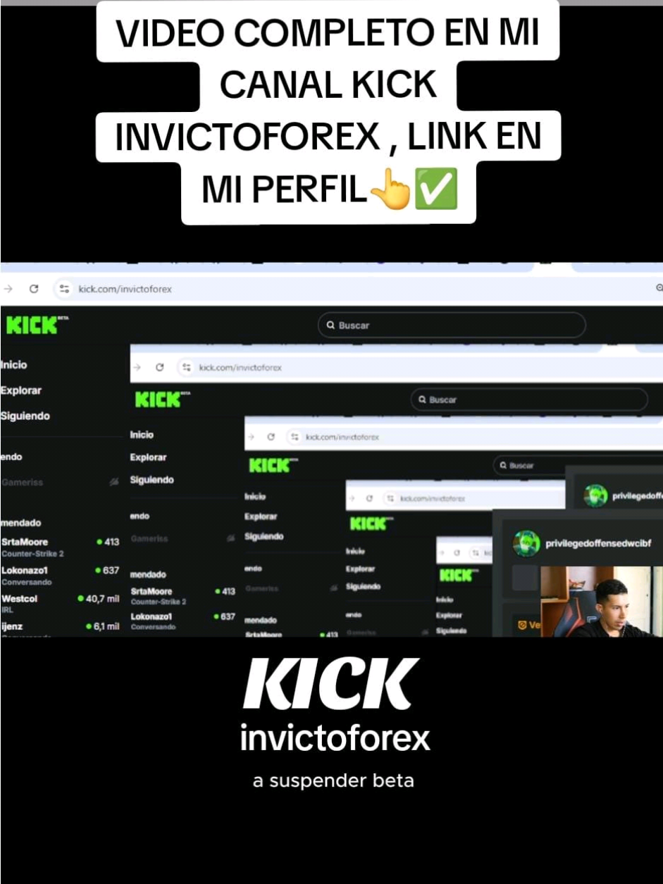 🚀 Únete a nuestra comunidad en Kick, donde compartimos estrategias reales y resultados diarios del fondo. 📈 Aprende, crece e invierte con nosotros. 👉 Síguenos en Kick — acceso en el link de mi perfil. #Inversiones #Trading #ForexLatam #kick #streamer 