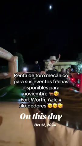 #onthisday RENTA DE TORO MECÁNICO PARA SUS FIESTAS LA RENTA PUEDE SER POR HORA O POR DÍA NOS ENCONTRAMOS EN FORT WORTH, AZLE Y ALREDEDORES. PREGUNTEN SIN COMPROMISO #toro #mecanico #brincolines #partyrentals 