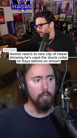 Asmon reacts to new clip of Hasan showing he’s used the shock collar on Kaya before on stream #asmongold #hasan #dog #fyp 