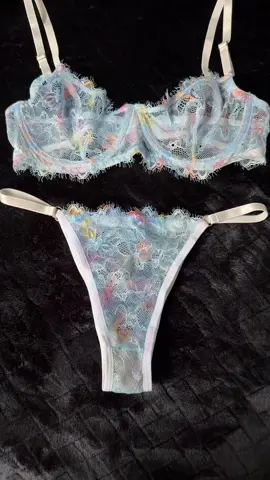 Womens Transparent Bra and Underwear Set Perspective Mesh Lace Butterfly/Flower...#tiktokshop 
