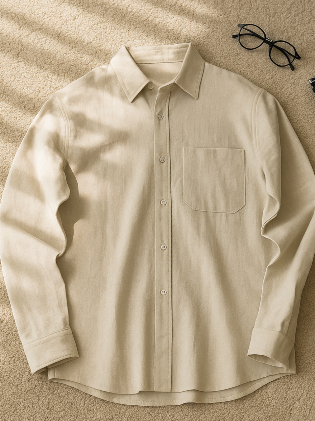 COZYCLUB Long Sleeve Linen Shirt | Kemeja Pria Kerah Lengan Panjang Baju Dark Grey Beige#kemejapria #besseller 