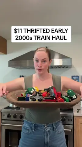 Replying to @sarah for our train loving toddler, this was worth $100 🤣 we love early 2000s toys over here!!! #fisherpricetoys #thriftfinds #thrifted #toddlertoys 