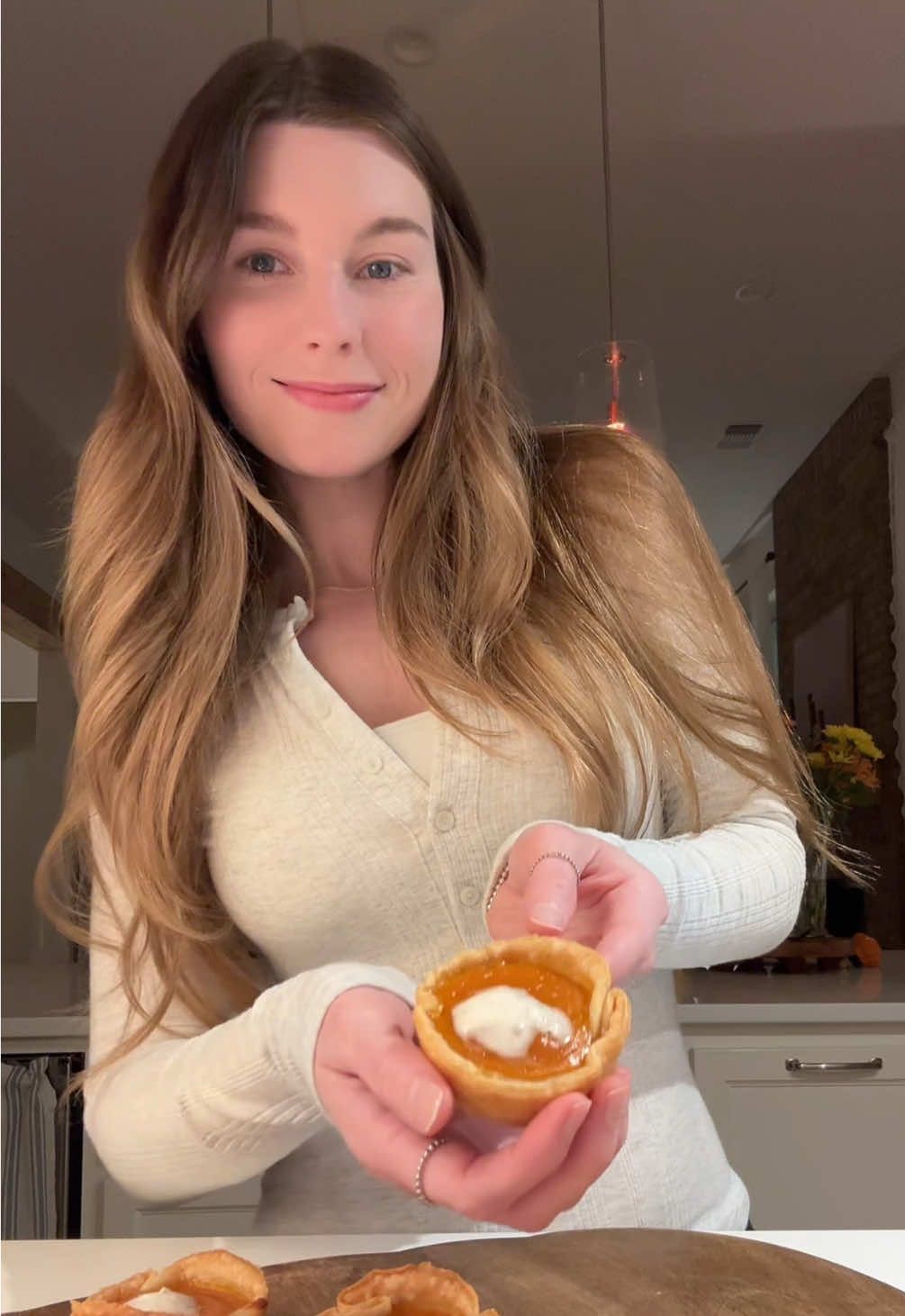 The best fall dessert 🍂 Recipe: - 15 oz can of pumpkin pie filling (I used Libby’s brand and used half of the 30oz can) - 1 large egg - A little less than 1/2 a cup of heavy cream or evaporated milk  - 2 sheets of premade pie crust  - Grease you pan and add your pie crust circles, and then add your filling - I baked at 400 for 15-20 minutes, but just keep and eye on them and they’re done when the filling is set and the crust is golden brown 😊 - I added whipped cream but wait until they’re cool or it will melt like mine did haha #fall #dessert #Recipe #yummy #cozy 